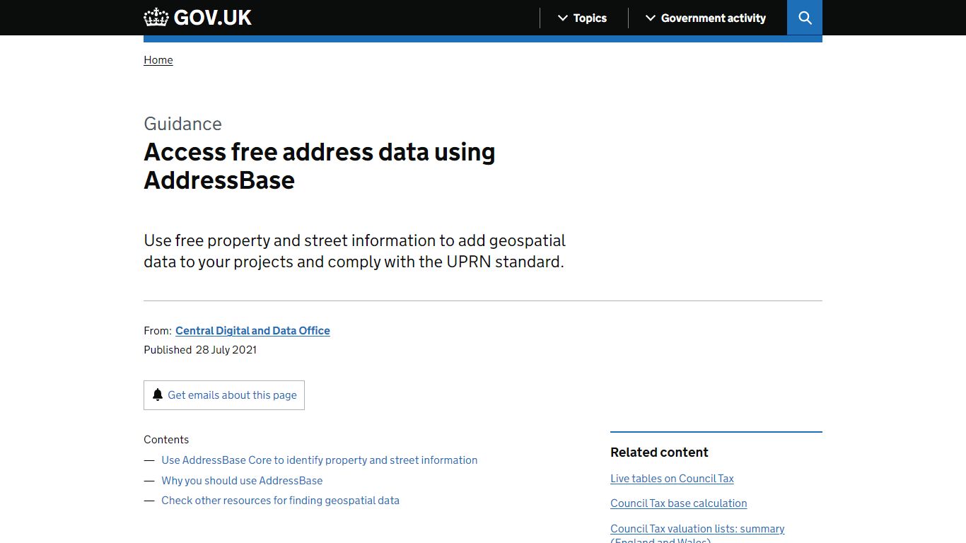 Access free address data using AddressBase - GOV.UK